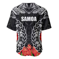 Samoa Siapo Ula Fala Baseball Jersey With Ginger Plant Black Color LT03 - Polynesian Pride