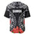 Samoa Siapo Ula Fala Baseball Jersey With Ginger Plant Black Color LT03 - Polynesian Pride