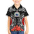 Samoa Siapo Ula Fala Family Matching Off Shoulder Short Dress and Hawaiian Shirt With Ginger Plant Black Color LT03 Son's Shirt Black - Polynesian Pride