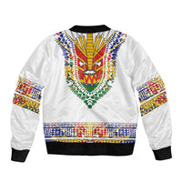 Haiti Flag Traditional Dashiki Bomber Jacket White Color - Polynesian Pride
