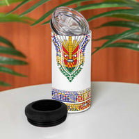 Haiti Flag Traditional Dashiki 4 in 1 Can Cooler Tumbler White Color LT03 - Polynesian Pride