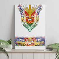 Haiti Flag Traditional Dashiki Canvas Wall Art White Color LT03 - Polynesian Pride