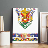 Haiti Flag Traditional Dashiki Canvas Wall Art White Color LT03 - Polynesian Pride