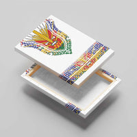 Haiti Flag Traditional Dashiki Canvas Wall Art White Color LT03 - Polynesian Pride