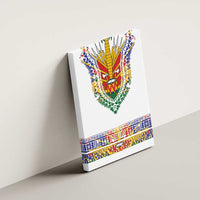 Haiti Flag Traditional Dashiki Canvas Wall Art White Color LT03 - Polynesian Pride