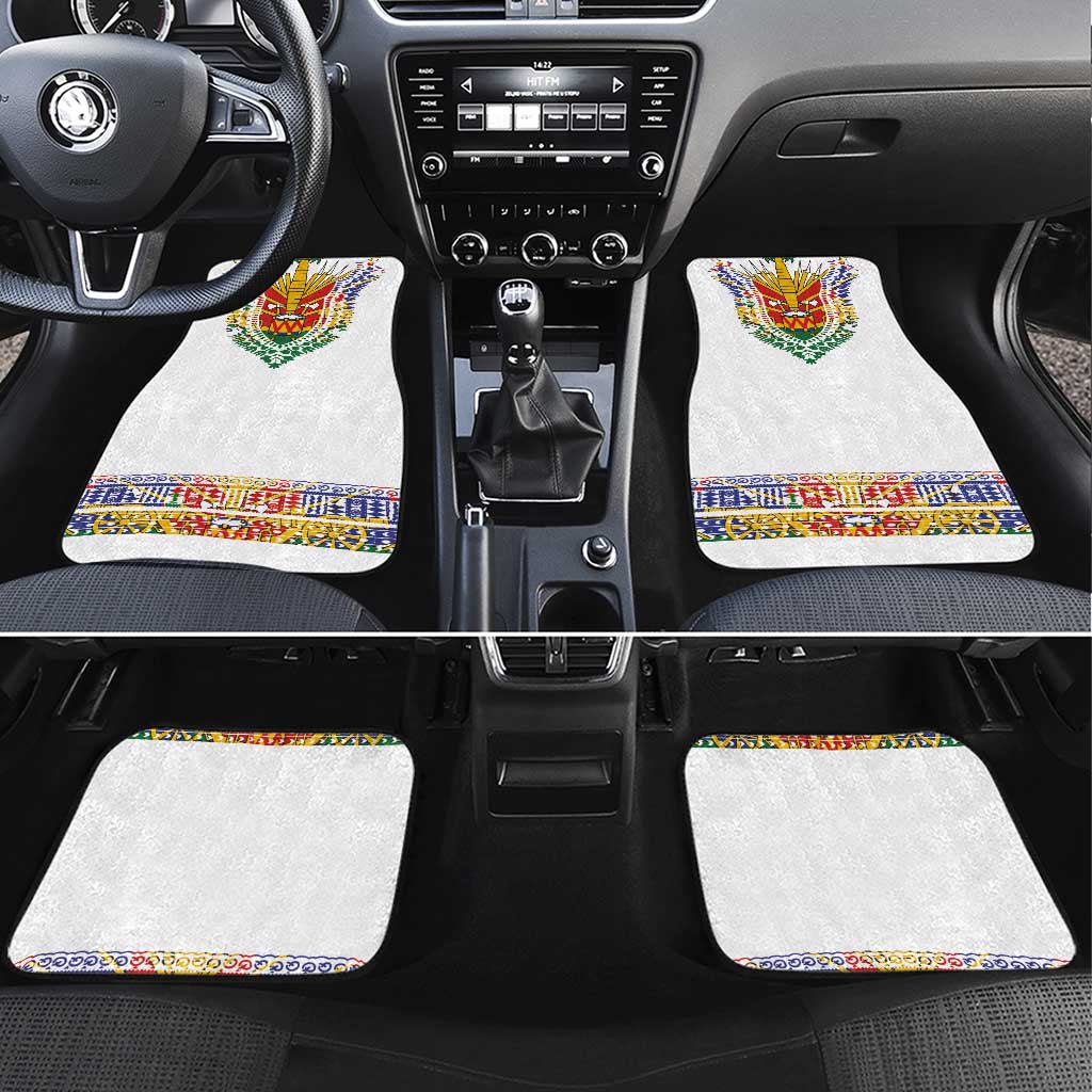 Haiti Flag Traditional Dashiki Car Mats White Color LT03 Set 4pcs White - Polynesian Pride