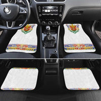 Haiti Flag Traditional Dashiki Car Mats White Color LT03 Set 4pcs White - Polynesian Pride