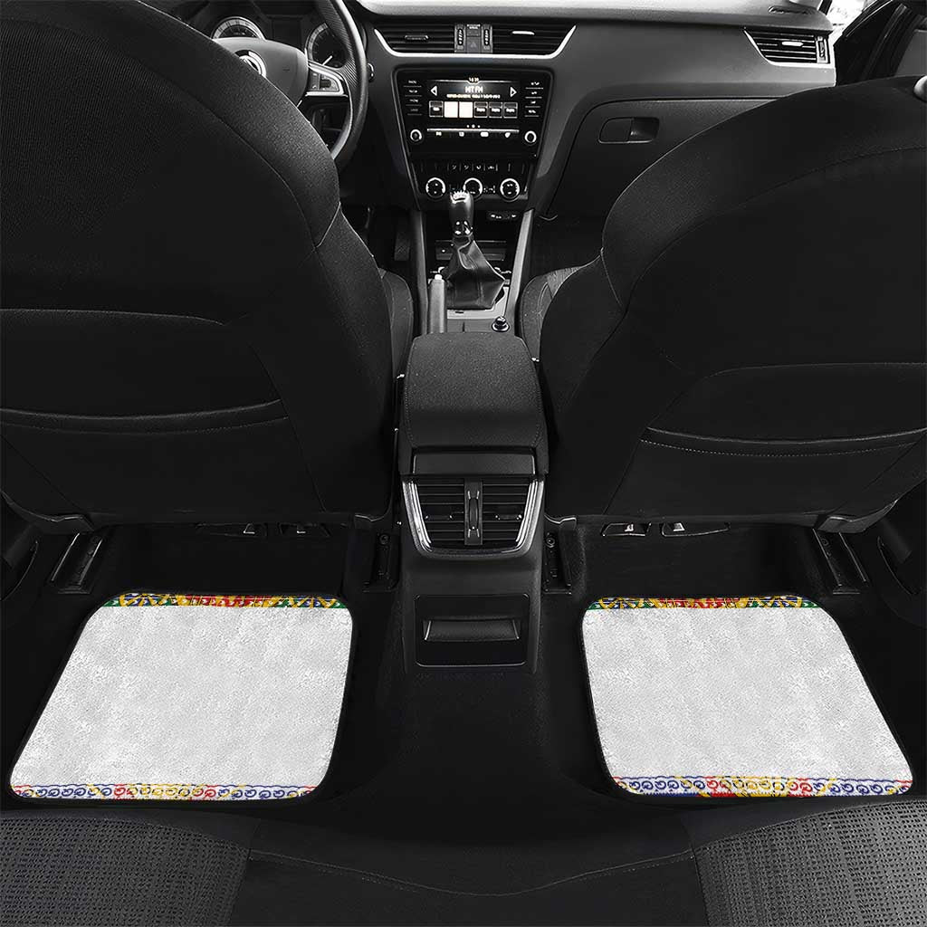 Haiti Flag Traditional Dashiki Car Mats White Color LT03 Set 2pcs - Back White - Polynesian Pride