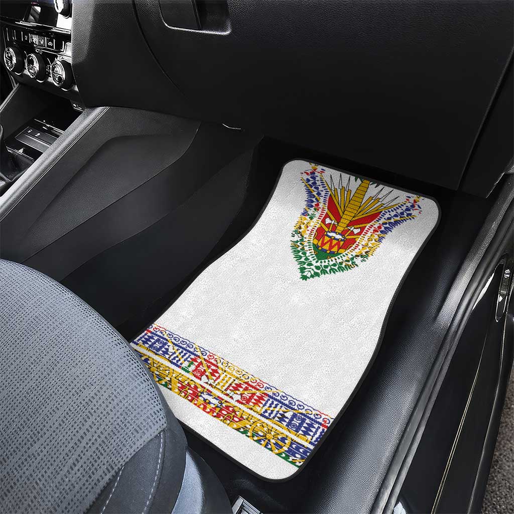 Haiti Flag Traditional Dashiki Car Mats White Color LT03 - Polynesian Pride