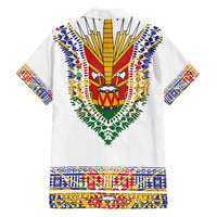 Haiti Flag Traditional Dashiki Family Matching Off The Shoulder Long Sleeve Dress and Hawaiian Shirt White Color - Polynesian Pride