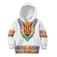 Haiti Flag Traditional Dashiki Kid Hoodie White Color - Polynesian Pride