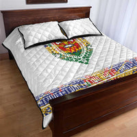 Haiti Flag Traditional Dashiki Quilt Bed Set White Color - Polynesian Pride