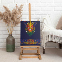 Haiti Flag Traditional Dashiki Canvas Wall Art Black Color LT03 - Polynesian Pride
