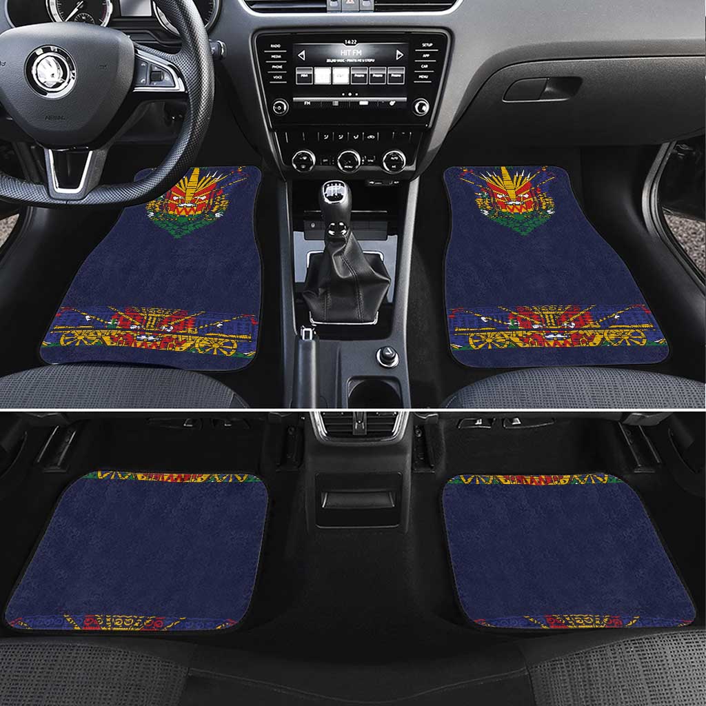 Haiti Flag Traditional Dashiki Car Mats Black Color LT03 Set 4pcs Black - Polynesian Pride