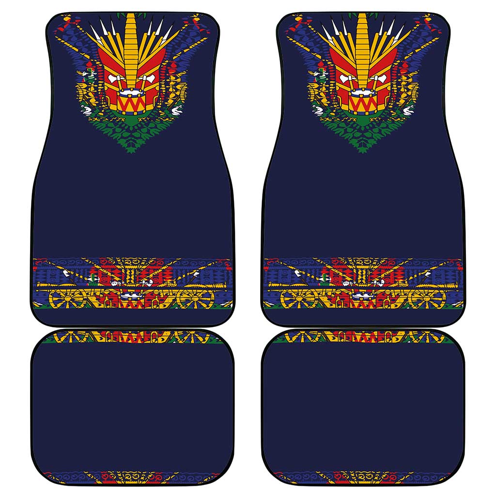 Haiti Flag Traditional Dashiki Car Mats Black Color LT03 - Polynesian Pride