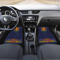 Haiti Flag Traditional Dashiki Car Mats Black Color LT03 Set 2pcs - Front Black - Polynesian Pride
