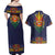 Haiti Flag Traditional Dashiki Couples Matching Off Shoulder Maxi Dress and Hawaiian Shirt Black Color - Polynesian Pride