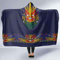 Haiti Flag Traditional Dashiki Hooded Blanket Black Color LT03 One Size Black - Polynesian Pride
