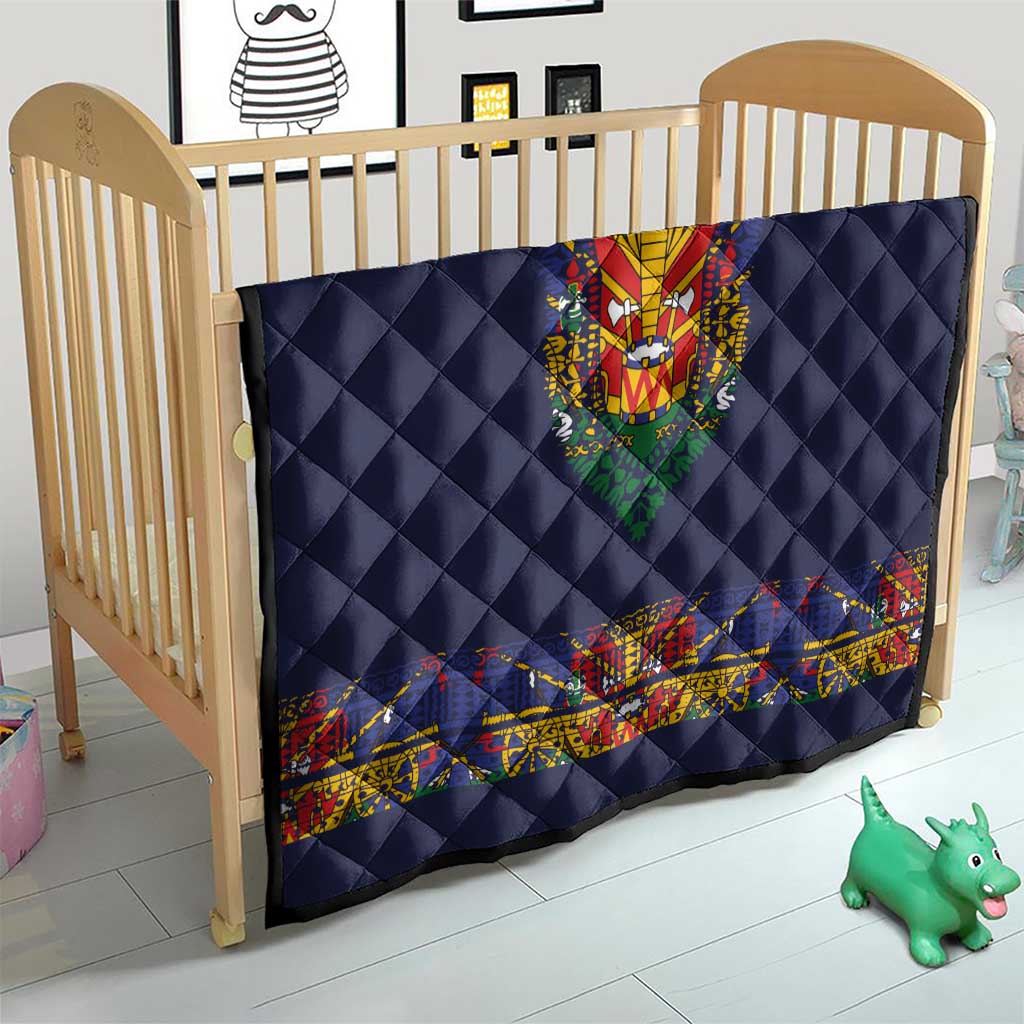 Haiti Flag Traditional Dashiki Quilt Black Color - Polynesian Pride