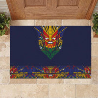 Haiti Flag Traditional Dashiki Rubber Doormat Black Color LT03 Black - Polynesian Pride