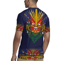 Haiti Flag Traditional Dashiki Rugby Jersey Black Color LT03 - Polynesian Pride