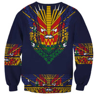 Haiti Flag Traditional Dashiki Sweatshirt Black Color LT03 - Polynesian Pride