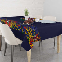 Haiti Flag Traditional Dashiki Tablecloth Black Color LT03 - Polynesian Pride