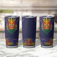 Haiti Flag Traditional Dashiki Tumbler Cup Black Color - Polynesian Pride