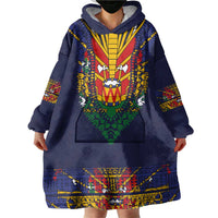 Haiti Flag Traditional Dashiki Wearable Blanket Hoodie Black Color LT03 - Polynesian Pride