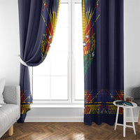 Haiti Flag Traditional Dashiki Window Curtain Black Color - Polynesian Pride
