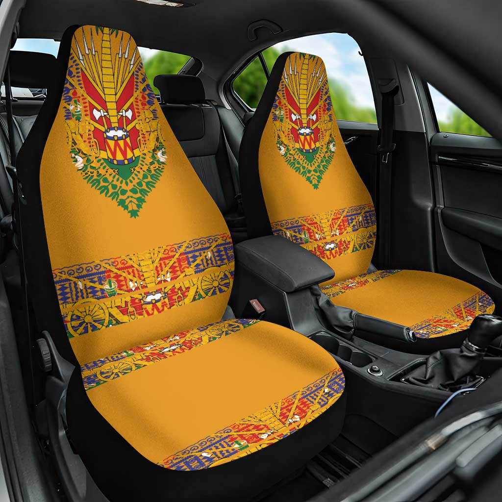 Haiti Flag Traditional Dashiki Car Seat Cover Yellow Color - Polynesian Pride