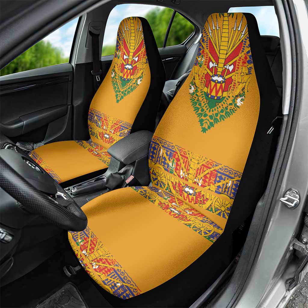 Haiti Flag Traditional Dashiki Car Seat Cover Yellow Color - Polynesian Pride