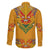 Haiti Flag Traditional Dashiki Family Matching Off The Shoulder Long Sleeve Dress and Hawaiian Shirt Yellow Color - Polynesian Pride