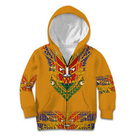 Haiti Flag Traditional Dashiki Kid Hoodie Yellow Color - Polynesian Pride