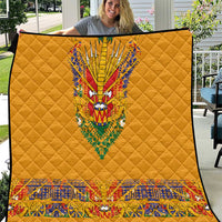 Haiti Flag Traditional Dashiki Quilt Yellow Color - Polynesian Pride