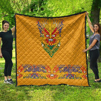 Haiti Flag Traditional Dashiki Quilt Yellow Color - Polynesian Pride