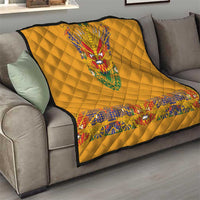 Haiti Flag Traditional Dashiki Quilt Yellow Color - Polynesian Pride