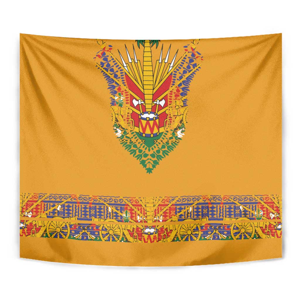 Haiti Flag Traditional Dashiki Tapestry Yellow Color - Polynesian Pride