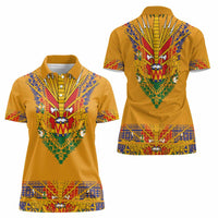 Haiti Flag Traditional Dashiki Women Polo Shirt Yellow Color - Polynesian Pride
