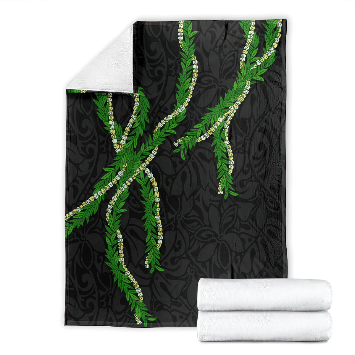 Hawaii Maile Lei Blanket Aloha Black Color LT03 - Polynesian Pride