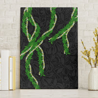 Hawaii Maile Lei Canvas Wall Art Aloha Black Color LT03 Without Frame Black - Polynesian Pride