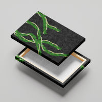 Hawaii Maile Lei Canvas Wall Art Aloha Black Color LT03 - Polynesian Pride