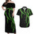 Hawaii Maile Lei Couples Matching Off Shoulder Maxi Dress and Hawaiian Shirt Aloha Black Color