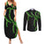 Hawaii Maile Lei Couples Matching Summer Maxi Dress and Long Sleeve Button Shirt Aloha Black Color