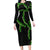 Hawaii Maile Lei Family Matching Long Sleeve Bodycon Dress and Hawaiian Shirt Aloha Black Color