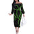 Hawaii Maile Lei Family Matching Off The Shoulder Long Sleeve Dress and Hawaiian Shirt Aloha Black Color