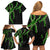 Hawaii Maile Lei Family Matching Off Shoulder Short Dress and Hawaiian Shirt Aloha Black Color