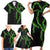 Hawaii Maile Lei Family Matching Short Sleeve Bodycon Dress and Hawaiian Shirt Aloha Black Color