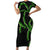 Hawaii Maile Lei Family Matching Short Sleeve Bodycon Dress and Hawaiian Shirt Aloha Black Color