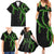 Hawaii Maile Lei Family Matching Summer Maxi Dress and Hawaiian Shirt Aloha Black Color